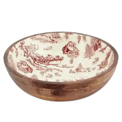 WOOD PRINTED BOWL (DECAL)